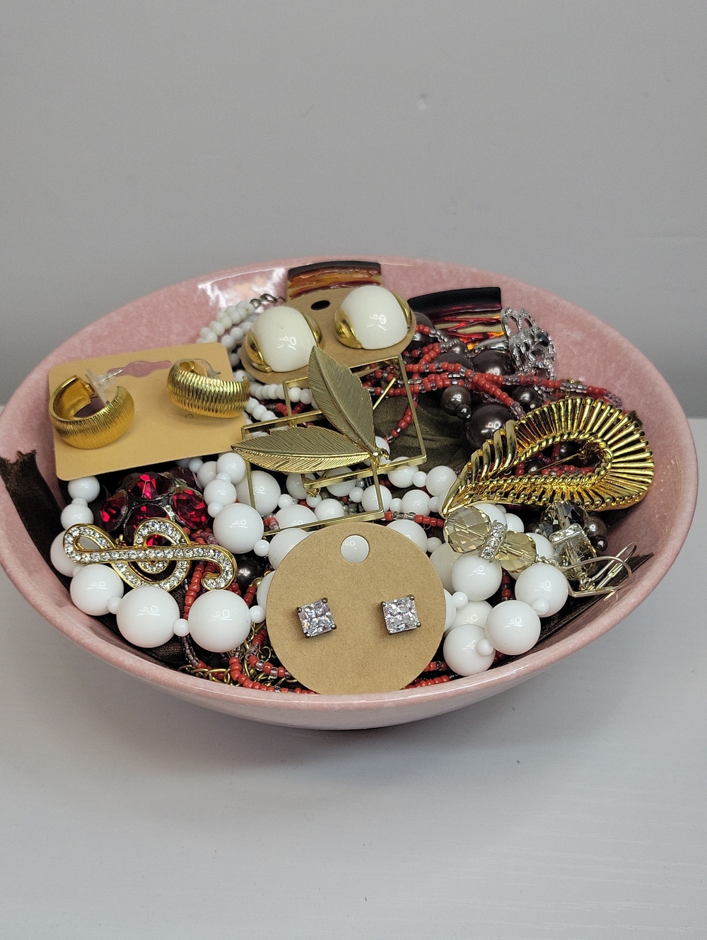 Ceramic Bowl Filled With Jewelry